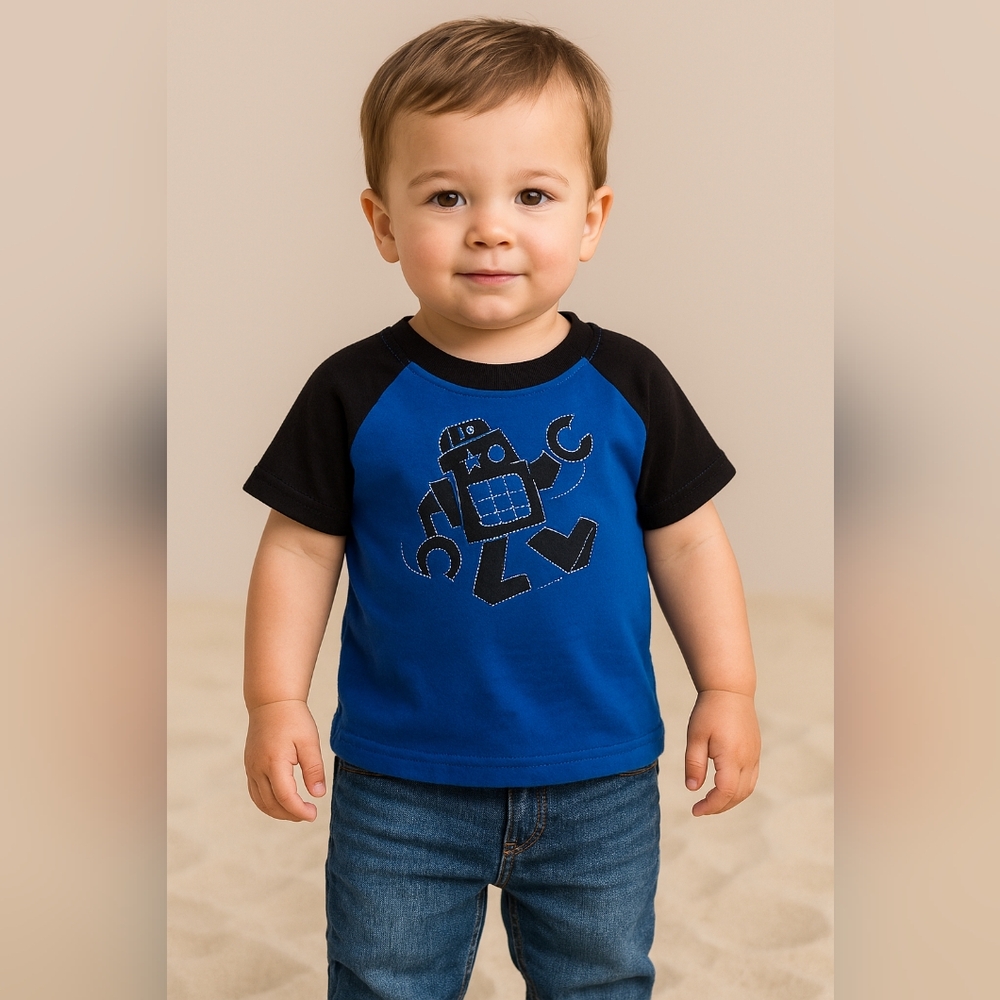 Ab) Garanimals Robot Graphic Tee – Size 24M (Toddler)Fun, Bright & Machine-Lovi